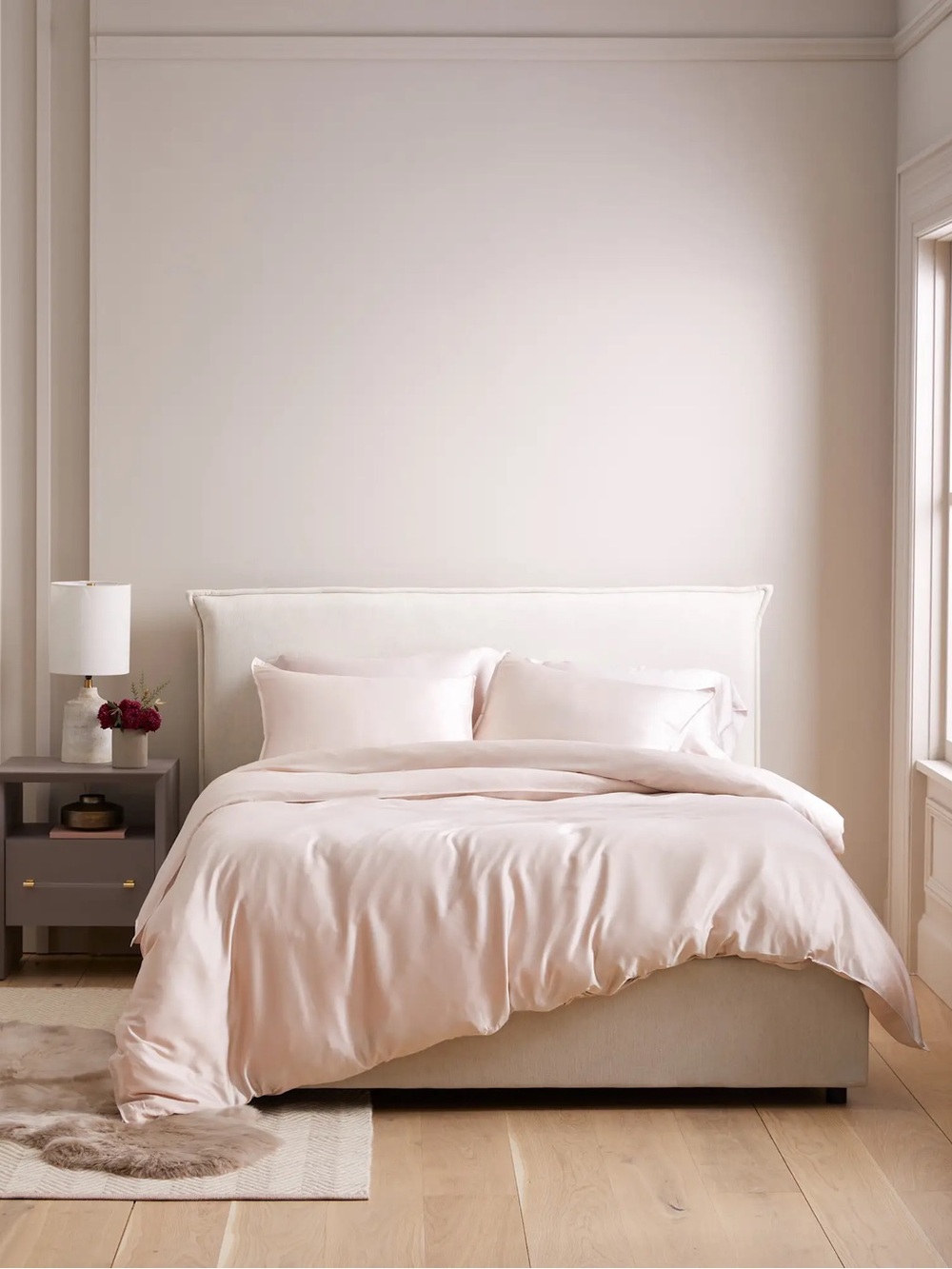 Quince Bamboo Duvet Cover Set Twin Soft Blush - Picture 8 of 9